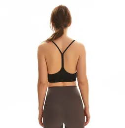 Бюстгальтер на слинге для йоги Y-образная спина спортивная одежда женский спортивный бюстгальтер сплошной цвет собранное нижнее белье бег тренировки спортивный противоударный fitne4633370
