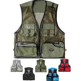 Men Summer Vest Outdoor Multi-pockets Pography Men Fishing Vest Mesh Male Vest Men Fishing Waistcoat Pography Clothing 231228