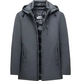 Мужская черная стеганая куртка большого размера, бархатная толстая куртка 2023, повседневное пуховое пальто, брендовое сохраняющее тепло зимнее пальто 231228