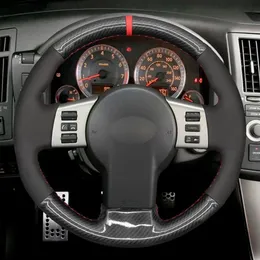 Capas de camurça preta macia de fibra de carbono para volante de carro para Infiniti FX FX35 FX45 20032007 2008 Nissan 350Z 20022008 2009