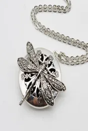 5pcs Dragonfly Design Lockets Vintage Essential Oil Diffuser Necklace Aromatherapy Locket Pendant Statement Necklace Jewelry Gift 4995682