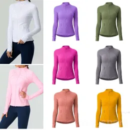 Align Lu Define Yoga Women Fitness Jacket Long Sleeve Workout Coat High Waist Jogging Jackets Full Zip Gym Sportswear Quick Dry Outfit Sports Clothing Fashion Lady