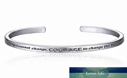 Serenity Prayer Cuff Bangle Silver Plated Armband i en presentförpackning Kärlek för kvinnor Fabriksexpertdesign Kvalitet senaste stil O3473895815902