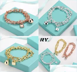 Charm-Armbänder Charm-Armbänder Love Ball Lock Doppelarmband Edler Schmuck für Frauen Gold Sier Pseiras Famous Drop Delivery 2022 7413981