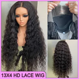 200% Density Peruvian Indian Brazilian 1B Natural Black Natural Wave 13x4 HD Lace Frontal Wig 100% Raw Virgin Remy Thick Human Hair