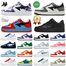 المصمم Sta Nasual Shoes Sk8 Ape Low Patent Leather Shark Black White Blue Pink Gray Orange ABC Camo Outdoor Men Women Sports Sneakers Trainers 11 Size 36-45