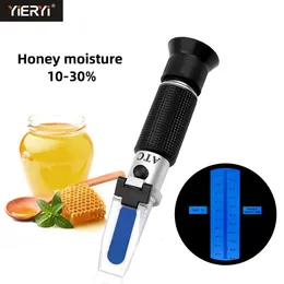 Refratômetro portátil de umidade de mel, 10-30%, medidor de concentração de água de mel, ferramenta de apicultura, testador de refração com atc 231229
