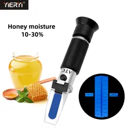 Handhållen honungsfuktare Refraktometer 10-30% honungsvattenkoncentrationsmätare Beekeeping Tool Refraction Tester med ATC 231229