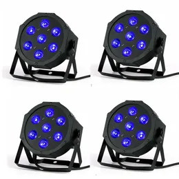 4pcs a lot LED Flat Par7x12W/RGBW 7x18W RGBWA+UV Light DMX512 6-10CH Stage Light Stroboscope For Home Entertainment Professional Stage