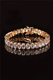 New Men039s Tennis Bracelet Rock Street Hip Hop Jewelry Women039s Gold Bracelet Ice Out CZ Stone Three Colors Drop 2157020