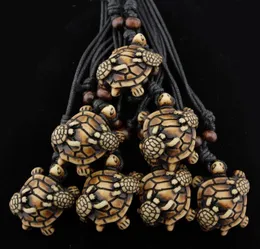 Moda jóias atacado 12 pçs/lote masculino imitação osso de iaque esculpido mãe tartarugas colar para presente sorte mn5705953257
