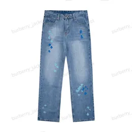 Mens Designer gör gamla tvättade Chromees Hearts Jeans Chrome raka byxor Heart Cross Brodery Letter Tryck för kvinnor Män avslappnad lång stil Ch jeans F11