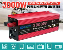 Pure Sinove Wave Falter 3000W 2200W 1600W 1000W napięcie DC 12V 24 V do AC 110V 220V Transformer Converter Solar Inverter2509807