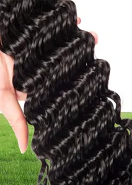 Capelli umani indiani 4 pacchi onda profonda ricci estensioni dei capelli 8-28 pollici 4 pezzi / lotto doppie trame all'ingrosso Yiruhair8353638