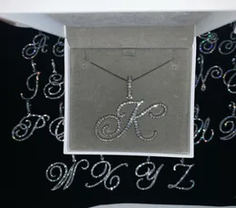 Ожерелье-подвеска Cursive 26 с инициалами и буквами Micro Pave 5A, кубический цирконий, CZ, название алфавита, Jewelry2696870
