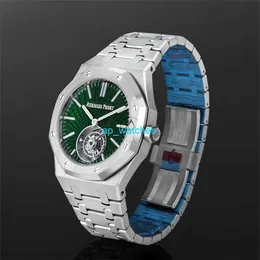 Orologi di lusso da uomo Audemar Pigue Royal Oak 26534TI.OO.1220TI.01 Tourbillon Titanium Green Index Dial 41 mm Orologi da polso automatici da uomoFUN7