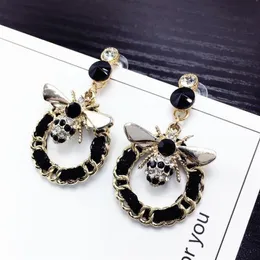 Bee Pearls Long Brand Designer Luxury Jewelry Pendientes بيان الأقراط للنساء Mujer Brincos240T