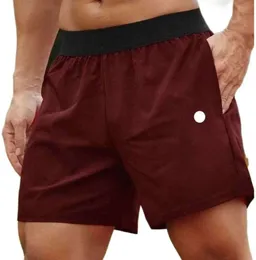 Lulus hommes Yoga sport Shorts en plein air Fitness séchage rapide Lululemens couleur unie décontracté course quart Pant45676