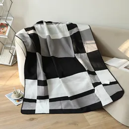 Letter Cashmere Blanket Plaid Style for Beds Sofa Plaid Blanket Fleece Knitted Wool Blanket Home Office