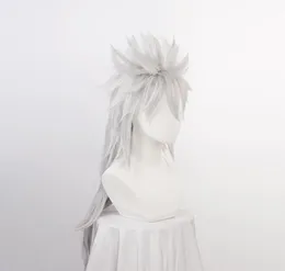 Sentetik peruk anime jiraiya uzun gümüş çip at kuyruğu ısıya dayanıklı sythentic saç cosplay kostüm peruk kap7025196