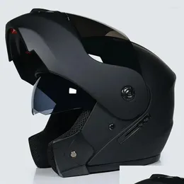 Motosiklet Kaskları 2023 EST Kask Motosiklet Modar Çift Lens Motokros Moto Yukarı Casco Capacete Casque S M L XL Bırakma Teslimat Otomobil DH0RN