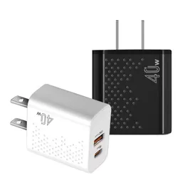 40W USB 충전기 슈퍼 빠른 충전 QC3.0 PD USB Type C Type C Phone Charger Adapter for iPhone Xiaomi Samsung Huawei 빠른 충전