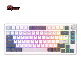 RK Royal Kludge H81 Механическая клавиатура с 81 клавишей, трехрежимная RGB-подсветка, 24G, беспроводная Bluetooth игровая клавиатура 231228