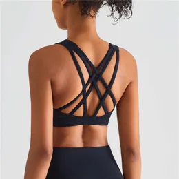 Lu Align Lu Yoga Gilet Sport Bras Soutien-Gorge Halter Femmes Sexy Sport Sexy Hauts De Sport Vêtements De Sport Femmes Crop Top Entraînement Sous-Vêtements Femme Grande Taille LL Citron