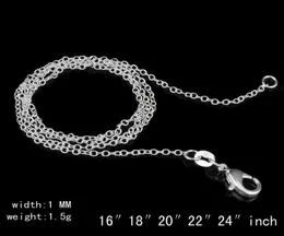 Ожерелье из стерлингового серебра 925 пробы Rolo quot O quot, цепочки и ожерелья, ювелирные изделия 1 мм 16039039 24039039 Серебро 925 пробы DIY Chai4032070