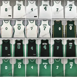 Баскетбольные майки New City 2023-24 0 Джейсон 4 Джру Татум Холидей Джейлен 7 Коричневый Зеленый Белый Черный Прошитые мужские майки S-XXXL