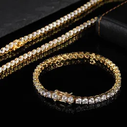 Jewelry bracelets 3mm 4mm Tennis chains Design for Women Men Titanium Steel Bracelet with CZ diamond Lover Gold Silver Rose Fashio233a