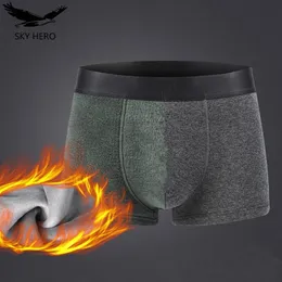 2pcsLot Thermal Underwear for Men Boxers Underpants Man Warm Panties Shorts Wool Homme Pants Slip Fluff Male Bottoms 231228