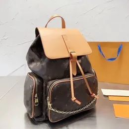 Bolsa de luxo feminina mochila 5a mochila designer bolsa para homem e mochila de malha preta para mulher com fatura marrom floral mochila