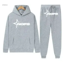 Nofs Trainingspak Sweatshirt voor heren en dames Y2k Hoodies Nofs Hoodie Letter Pullover Lange broek Set Sport Lange mouw Punk Rock Nofs 4814