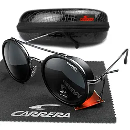 C39 Marka Carreraa Erkekler Vintage Güneş Gözlüğü Tasarımcısı Yuvarlak Balıkçılık Güneş Gözlükleri Marka Unisex Retro Metal Çerçeve Gözlükleri Gafas De Sol Para Hombre UV400