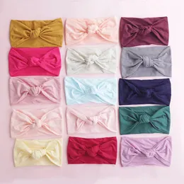 Bulk 120 teil/los 27 farben Pick Nylon Haarbänder Baby Großen Bogen Weiche Stirnbänder Top Knoten Elastische Turban Haarband Baby Kopf Wraps 231228