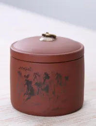 Purple Clay Kitchen Cans For Spices Storage Packaging Box Dried Nuts Caddy Tank Retro Ceramic Canister Sealed Jar Pots Cre1715397