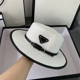 Hot Designer Hats for Men Caps Cap Summer Sun Hat Letter p Straw Visor Vergament Flat Panama Bucket Hat23001