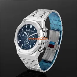 Luxury Watches Audemar Pigue Royal Oak 26240ST.OO.1320ST.05 Chronograph Steel Blue Index Dial 41 mm Men's Automatic Wristwatches HB2U