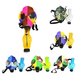 New Silicone Gas Mask Smoking Pipe Shisha Bong With Skull Acrylic Bongs Hookah Bubbler Tobacco Tubes Dab Oil Rig Water Pipes