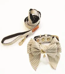 Stilista di moda squisito collare per cani guinzaglio set collare per animali Bowknot per cani di taglia piccola e media regalo di lusso guinzaglio per cani da passeggio8637934