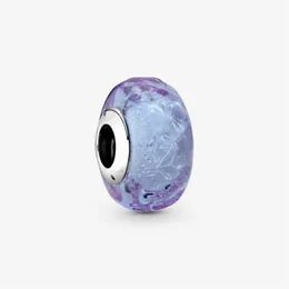 Nuovo arrivo 100% argento sterling 925 ondulato lavanda vetro di Murano fascino adatto originale europeo braccialetto di fascino gioielli di moda Accesso248s