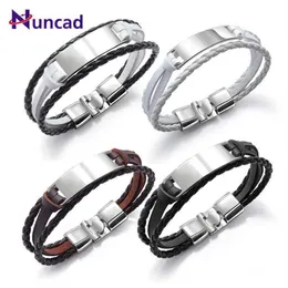 Nuncad Fashion Handmate Multi-Layer Woven Men 's Leather Bracelet Simple Style 펑크 남성 커프 팔찌 뱅글 선물 보석 Q1981