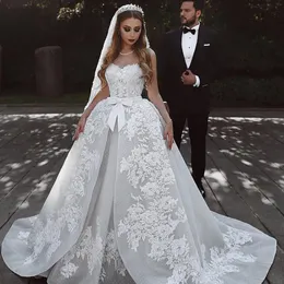 Stunningbride 2024 Modern African Wedding Dresses Lace Applique Sash Sweetheart Sleeveless Sweep Train Custom Made Plus Size Formal Bridal Gowns
