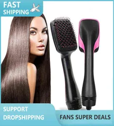 Hair Curlers Straighteners Hair dryer Air Brush Styler and Volumizer Hair Straightener Curler Comb Roller One Step Electric Io7050681