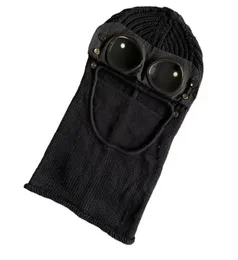 3 colors Two lens windbreak hood beanies outdoor cotton knitted windproof men face mask casual male skull caps hats black grey arm5924060