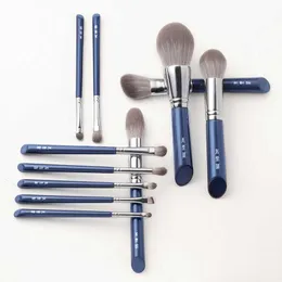 Make-up-Bürsten Mydestiny Azure Blue 11 PCs Pinsel-Set und Kit Ultra Softfaser hochwertiger Gesichtsauge Basis Schattenpulver Pinsel Q240507