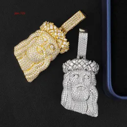 Szterling sier lodowany hip hop biżuteria men Diamond vvs d color moissanite Jesus wisiorek