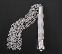 BDSM Rhinestone Handle Metal Chains Whips Flogger Ass Spanking Bondage Slave Adult Games For Couples Fetish Sex Toys Unisex9140417