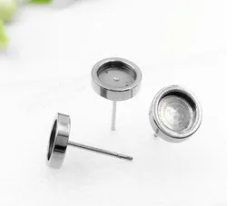 Stainless Steel Stud Earring Cabochon Stones Setting Post Cup Blank Stud Earring Bezel Setting 316 Steel Post7011696